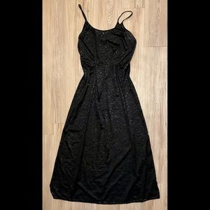80’s Vintage Lingerie Sheer Black Lace Slip Night Dress